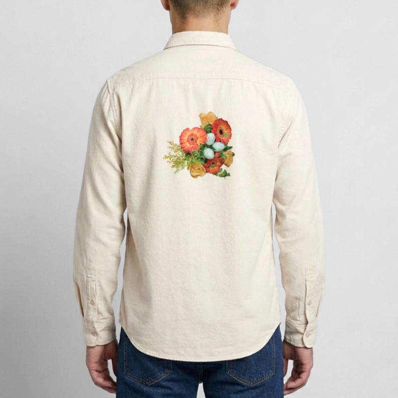 Bouquet with Easter Eggs Pattern Relaxed Fit Unisex Organic Shirt by Stanley/Stella