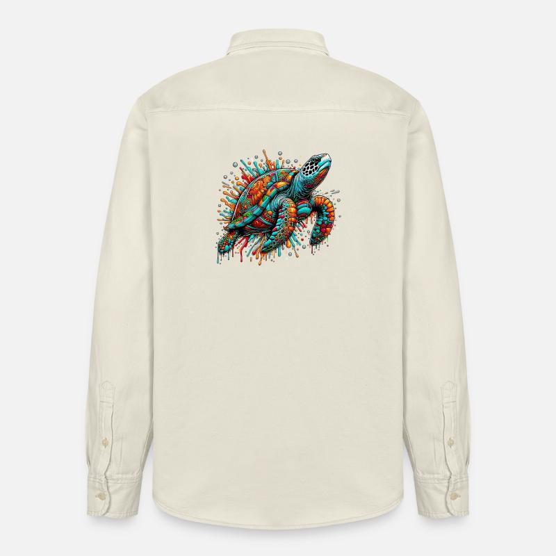 Schildkröte - Relaxed Fit Unisex Organic Hemd von Stanley/Stella - Natur