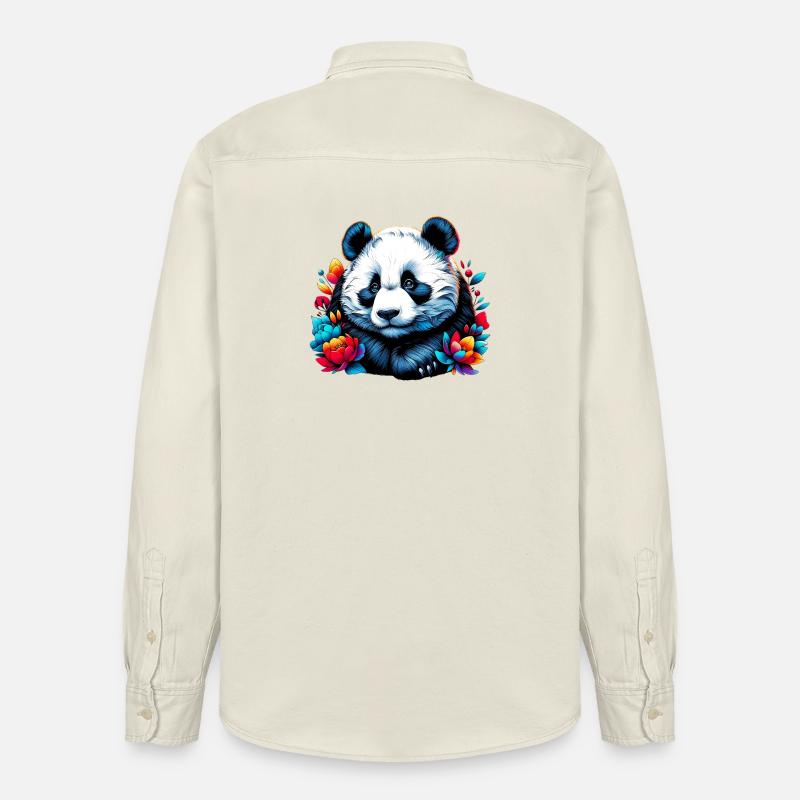 Panda - Chemise unisexe coupe décontractée bio Stanley/Stella - écru doux