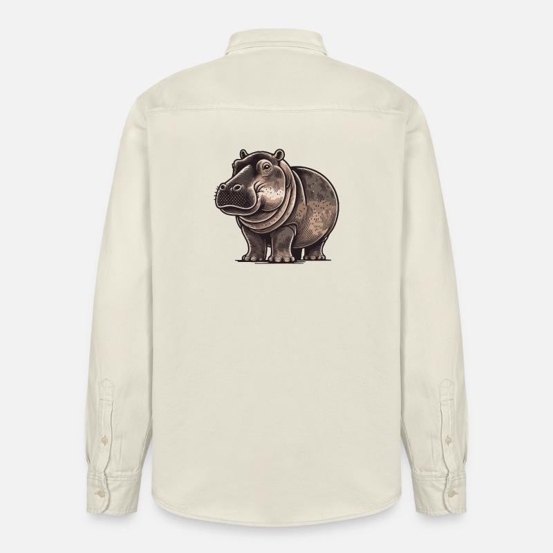 Hippopotame - Chemise unisexe coupe décontractée bio Stanley/Stella - écru doux