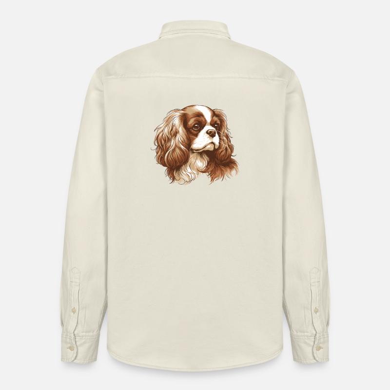 Cavalier King Charles Spaniel - Chemise unisexe coupe décontractée bio Stanley/Stella - écru doux