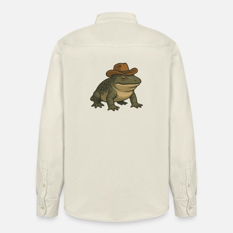Urzeitliches Amphibium Cartoon Texas Evolution - Relaxed Fit Unisex Organic Hemd von Stanley/Stella - Natur