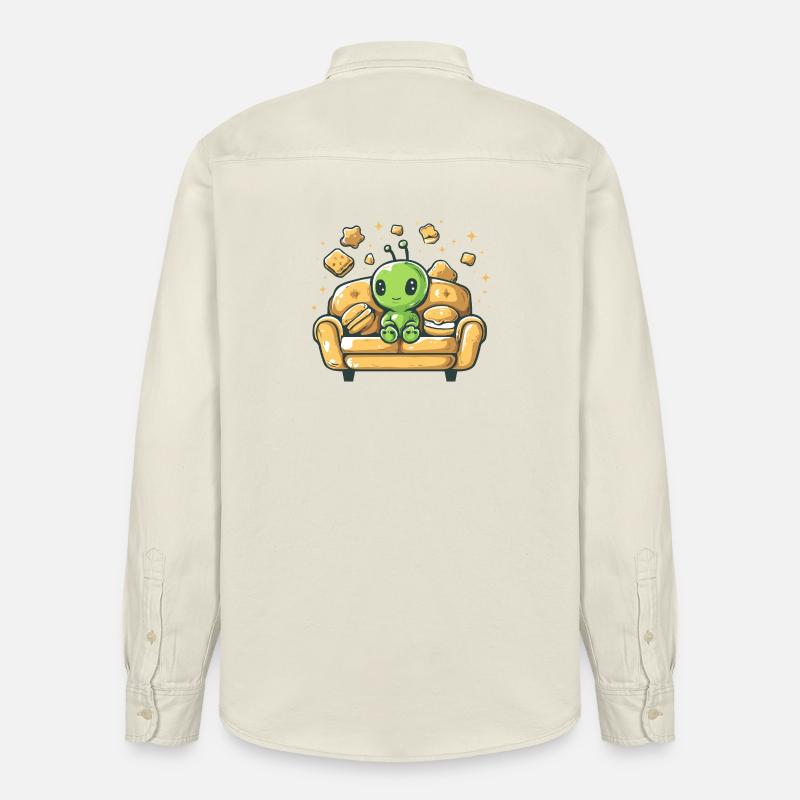 Kuscheliger Alien auf sonnigem Sofa - Relaxed Fit Unisex Organic Hemd von Stanley/Stella - Natur