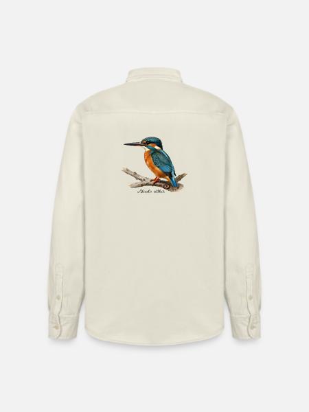 Bunter Eisvögel auf Ast - Relaxed Fit Unisex Organic Hemd von Stanley/Stella - Natur