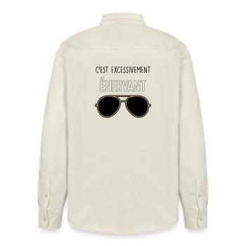 C'est Excessivement Énervant : Lunettes Aviateur - Chemise unisexe coupe décontractée bio Stanley/Stella - écru doux - Dos - AI Model Male 178 light (178cm)