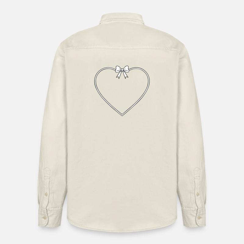 Cœur avec arc - Chemise unisexe coupe décontractée bio Stanley/Stella - écru doux