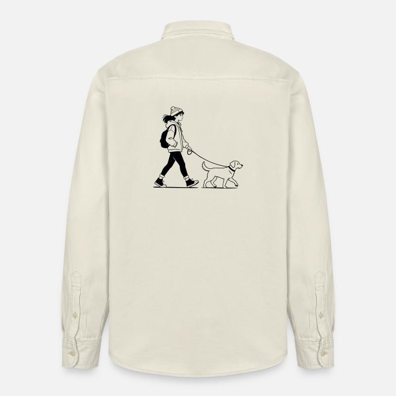 Gassi gehen mit dem Hund - Relaxed Fit Unisex Organic Hemd von Stanley/Stella - Natur