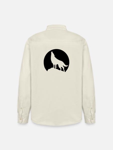 Wolf - Mond - Relaxed Fit Unisex Organic Hemd von Stanley/Stella - Natur