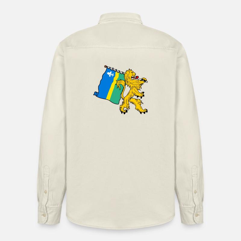 Lion avec drapeau Flevoland le drapeau - Chemise unisexe coupe décontractée bio Stanley/Stella - écru doux