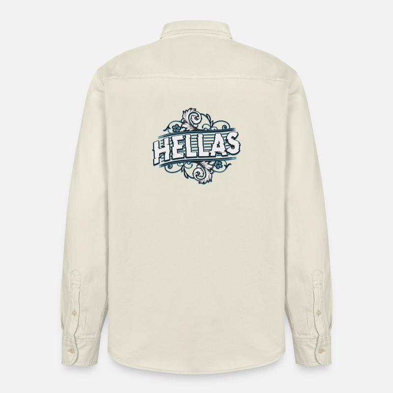 Hellas - Grèce - Ἑλλάς Hellás - Chemise unisexe coupe décontractée bio Stanley/Stella - écru doux