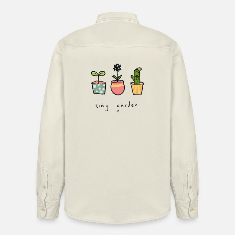 Petits pots de fleurs de jardin - Chemise unisexe coupe décontractée bio Stanley/Stella - écru doux