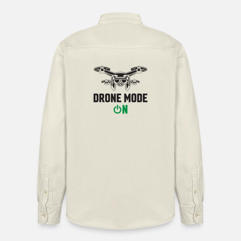 Mode drone activé - Chemise unisexe coupe décontractée bio Stanley/Stella - écru doux