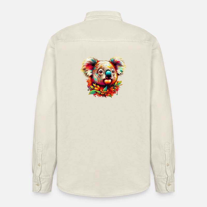 Koala - Relaxed Fit Unisex Organic Hemd von Stanley/Stella - Natur