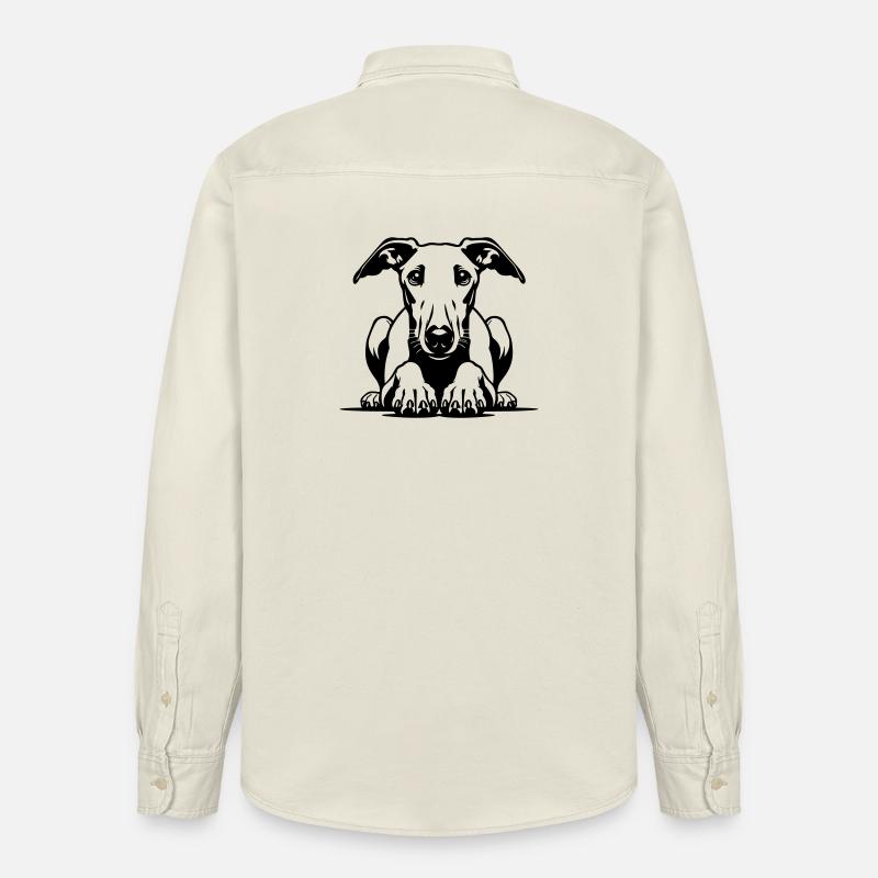 Tête de whippet avec pattes - Chemise unisexe coupe décontractée bio Stanley/Stella - écru doux