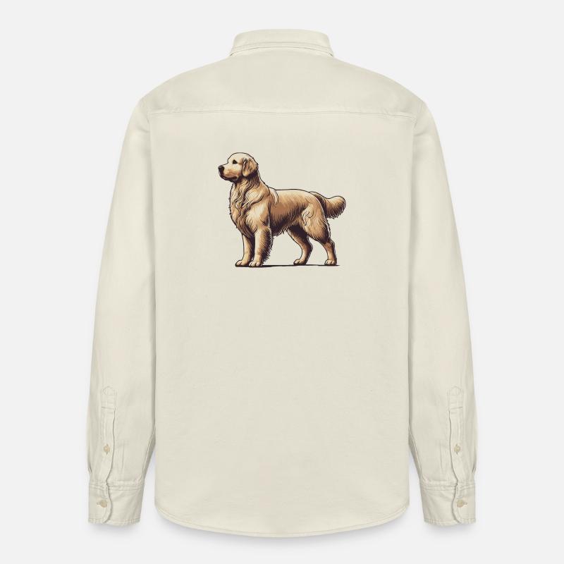 Golden retriever - Chemise unisexe coupe décontractée bio Stanley/Stella - écru doux