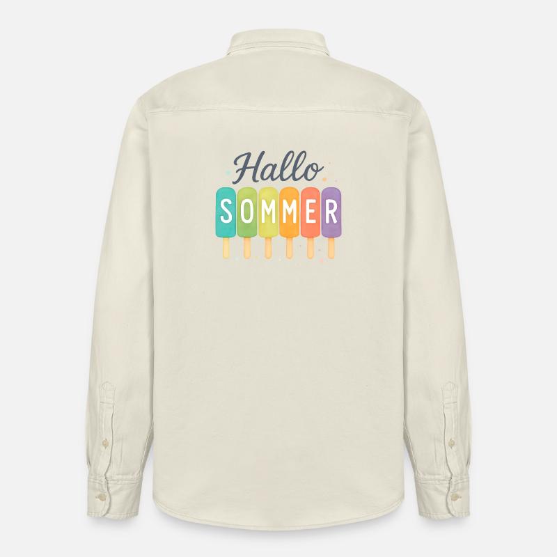 Hallo Sommer - Eiszeit beginnt - Relaxed Fit Unisex Organic Hemd von Stanley/Stella - Natur