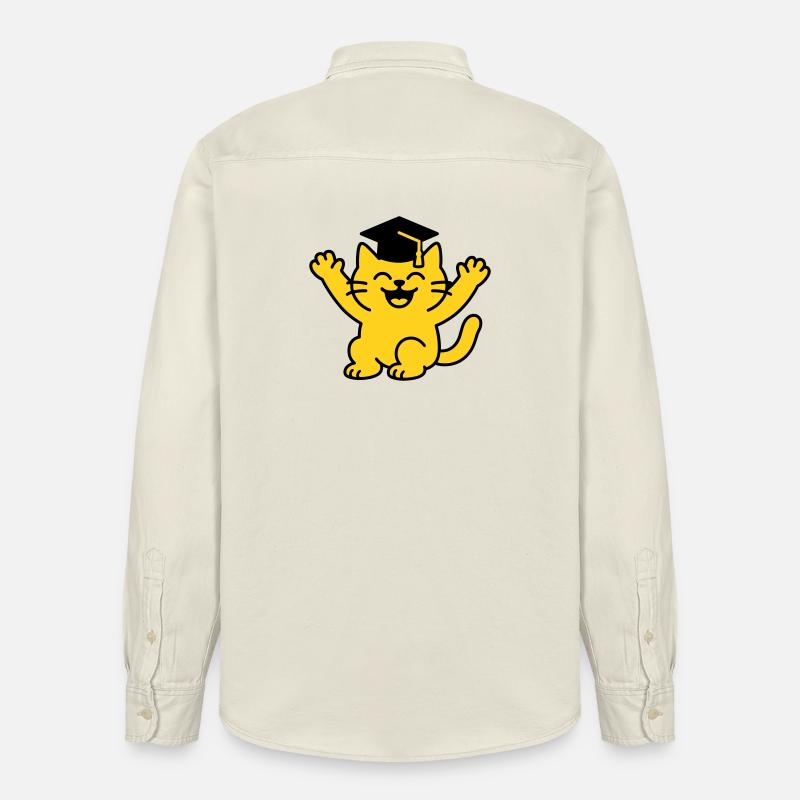 Bachelor Chat / Diplôme Chat - Chemise unisexe coupe décontractée bio Stanley/Stella - écru doux