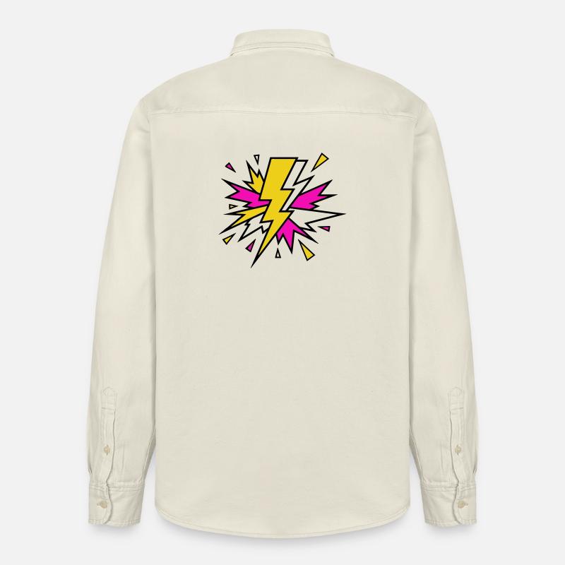 Explosion de néons à faisceau jaune - Chemise unisexe coupe décontractée bio Stanley/Stella - écru doux