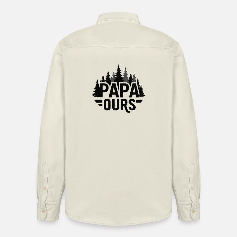 Papa Ourse Foret Silhouette - Relaxed Fit Unisex Organic Hemd von Stanley/Stella - Natur