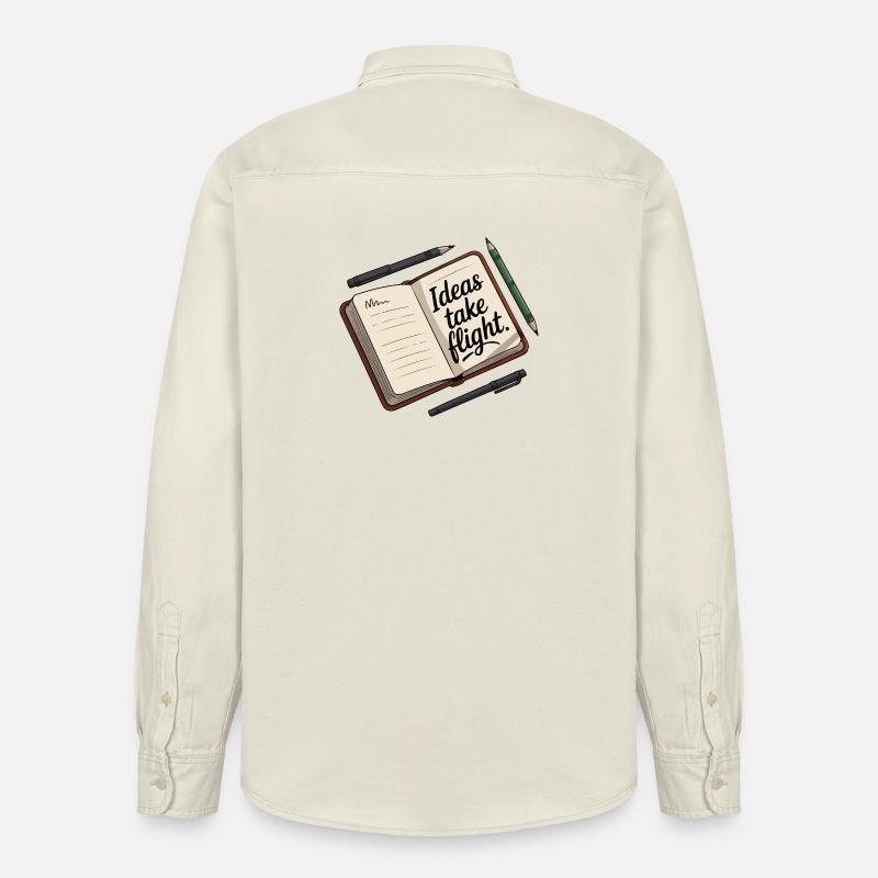 Ideen Take Flight Notizbuch Kunst - Relaxed Fit Unisex Organic Hemd von Stanley/Stella - Natur