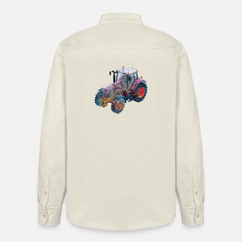 CAD-Röntgen-Traktor Farbenspiel Illustration - Relaxed Fit Unisex Organic Hemd von Stanley/Stella - Natur