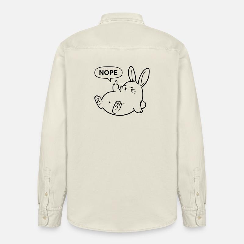 Non, Lapin | Déclaration de lapin coquin - Chemise unisexe coupe décontractée bio Stanley/Stella - écru doux