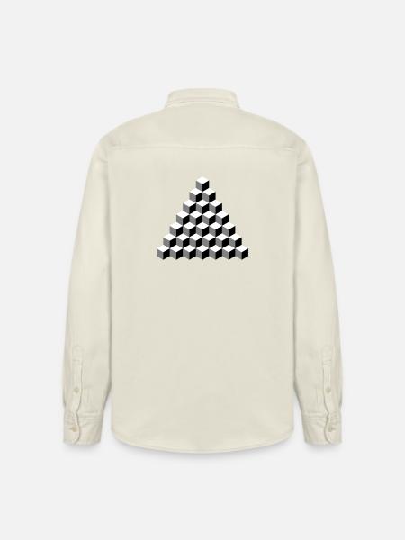 Isometric Cube Pyramid - Relaxed Fit Unisex Organic Shirt by Stanley/Stella - soft Ecru