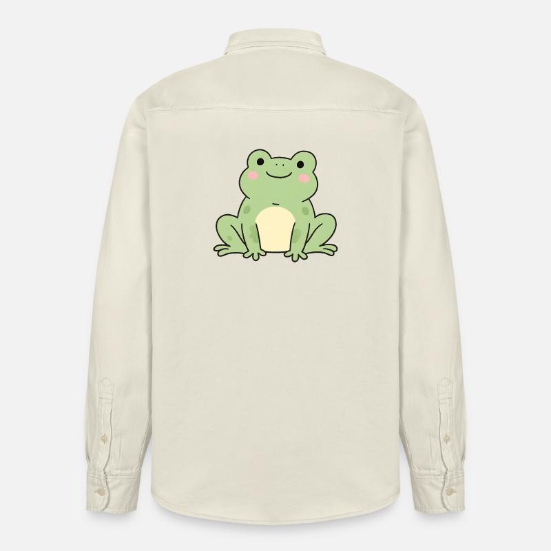 Grenouille Grenouille Crapaud Vert Charm Design - Chemise unisexe coupe décontractée bio Stanley/Stella - écru doux
