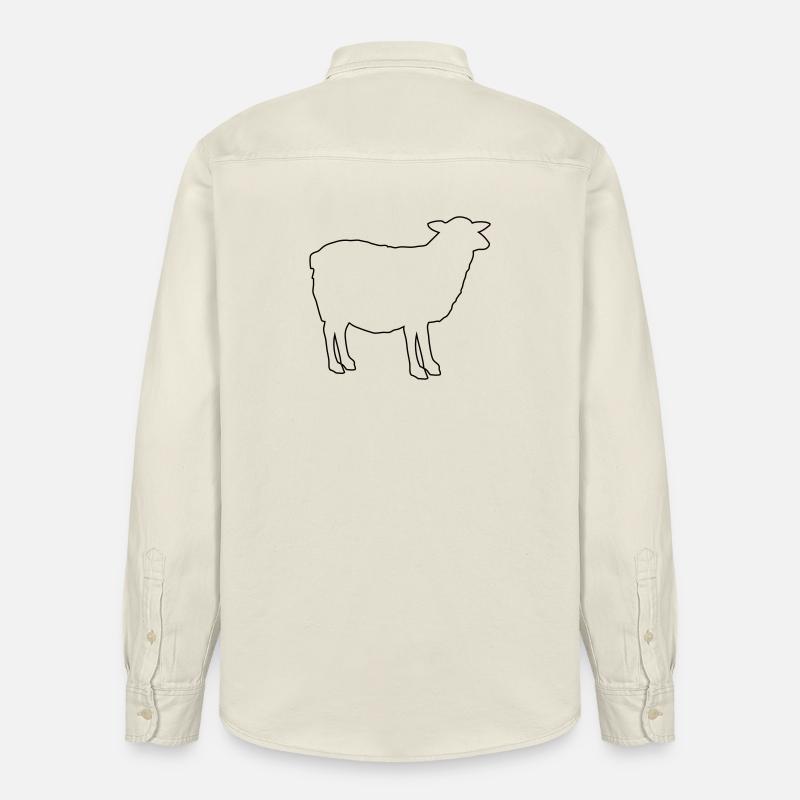 Conception des contours de silhouette mouton - Chemise unisexe coupe décontractée bio Stanley/Stella - écru doux