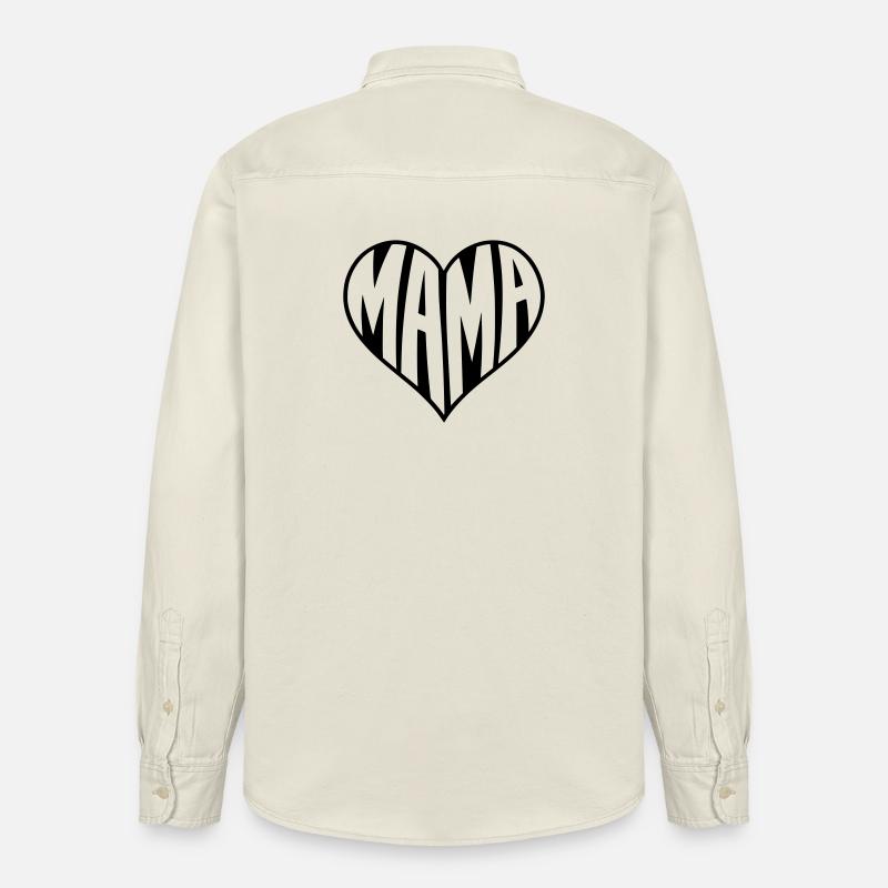 Typographie de Mom Heart - Chemise unisexe coupe décontractée bio Stanley/Stella - écru doux