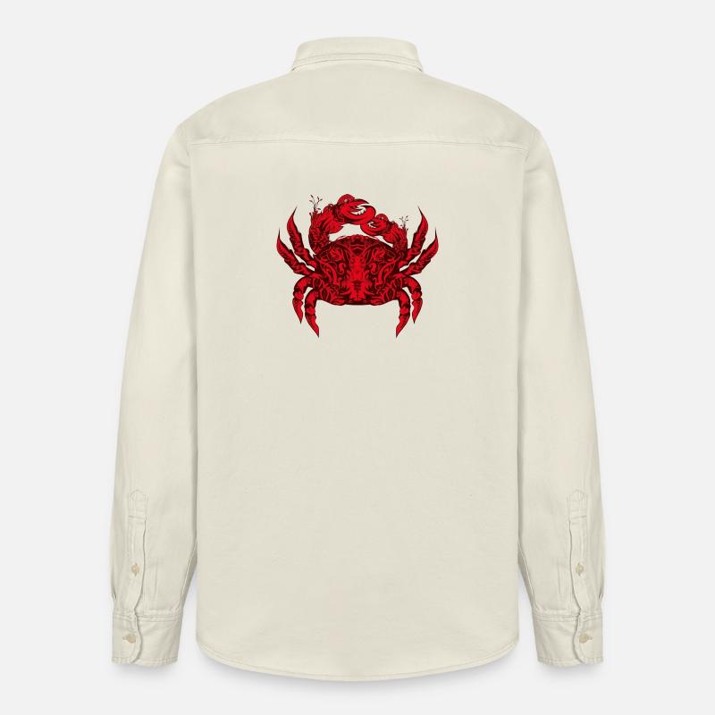 Un crabe royal rouge - Chemise unisexe coupe décontractée bio Stanley/Stella - écru doux