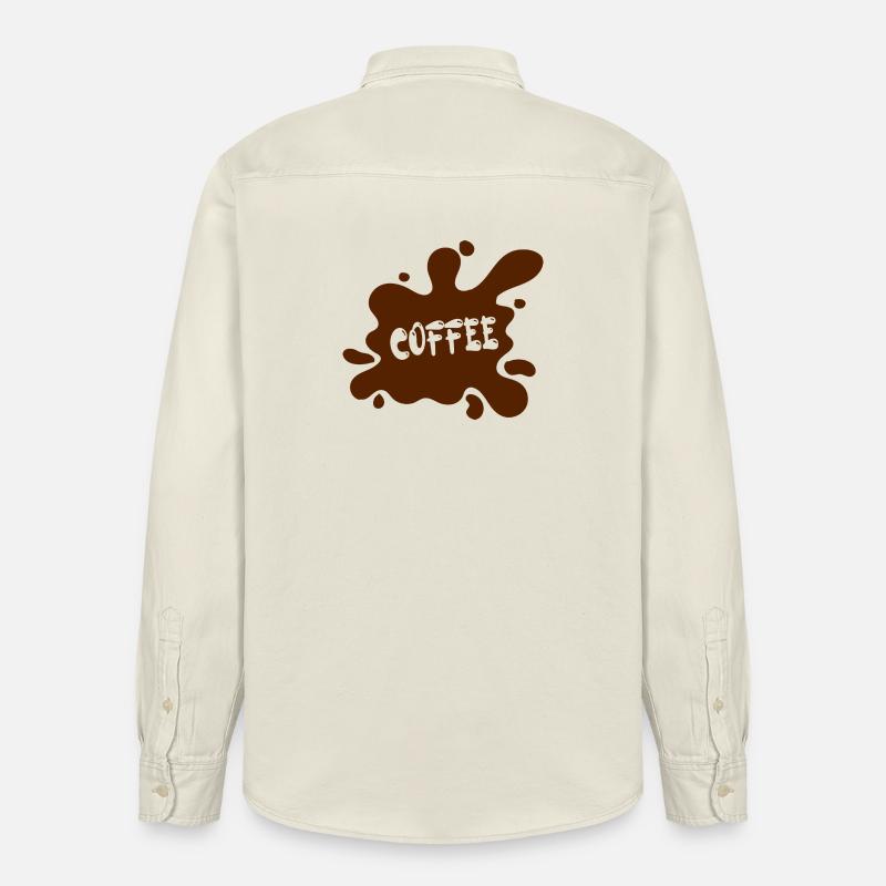 Tache de café au design artistique - Chemise unisexe coupe décontractée bio Stanley/Stella - écru doux