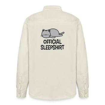 Cat Cats - Relaxed Fit Unisex Organic Shirt by Stanley/Stella - soft Ecru - Back - AI Model Male 178 light (178cm)