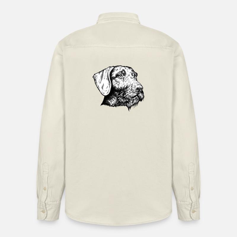 Deutsch Drahthaar Portrait - Relaxed Fit Unisex Organic Hemd von Stanley/Stella - Natur