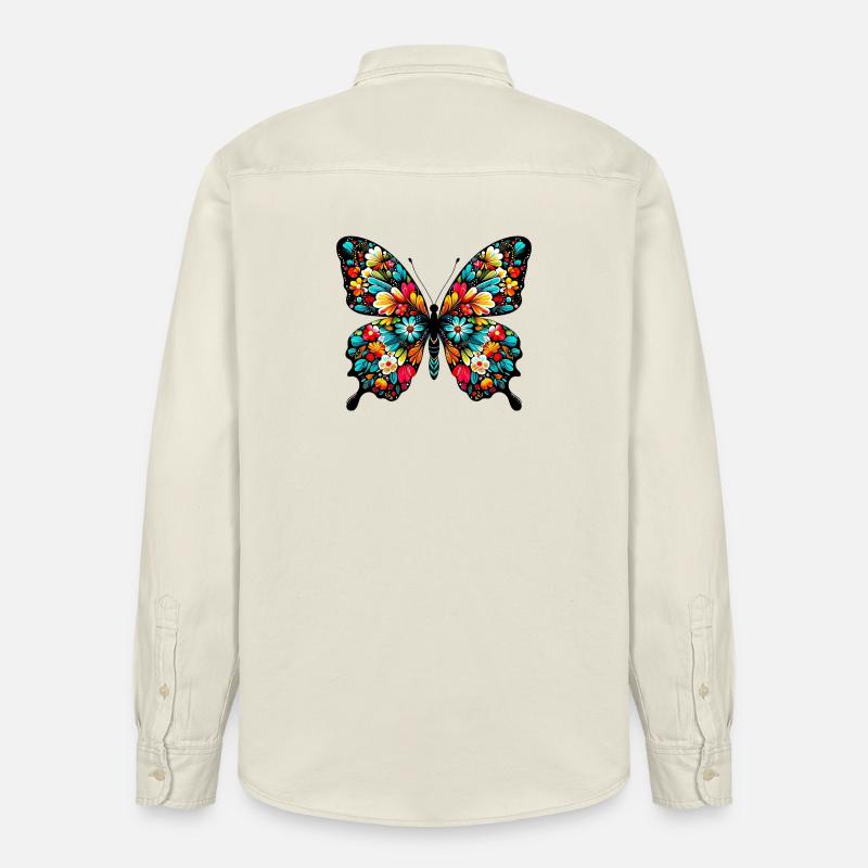 Papillon - Chemise unisexe coupe décontractée bio Stanley/Stella - écru doux