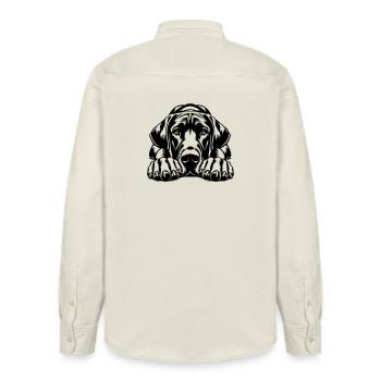 Great Dane - Relaxed Fit Unisex Organic Shirt by Stanley/Stella - soft Ecru - Back - AI Model Male 178 light (178cm)