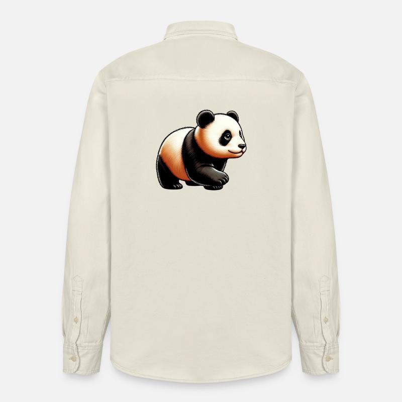 Panda - Chemise unisexe coupe décontractée bio Stanley/Stella - écru doux