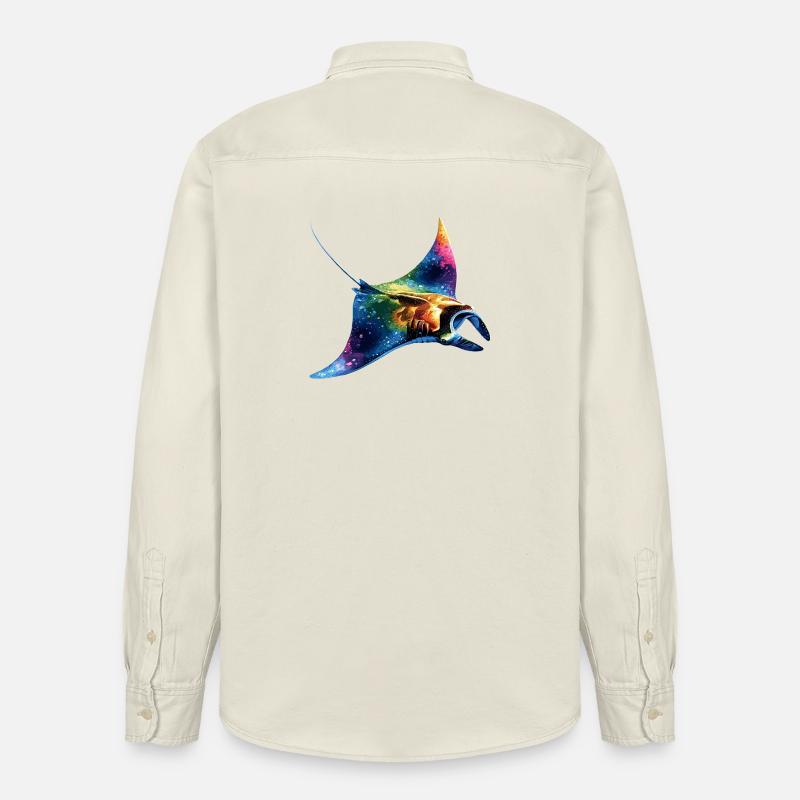 Manta Rochen Teufelsrochen Stachelrochen Taucher - Relaxed Fit Unisex Organic Hemd von Stanley/Stella - Natur