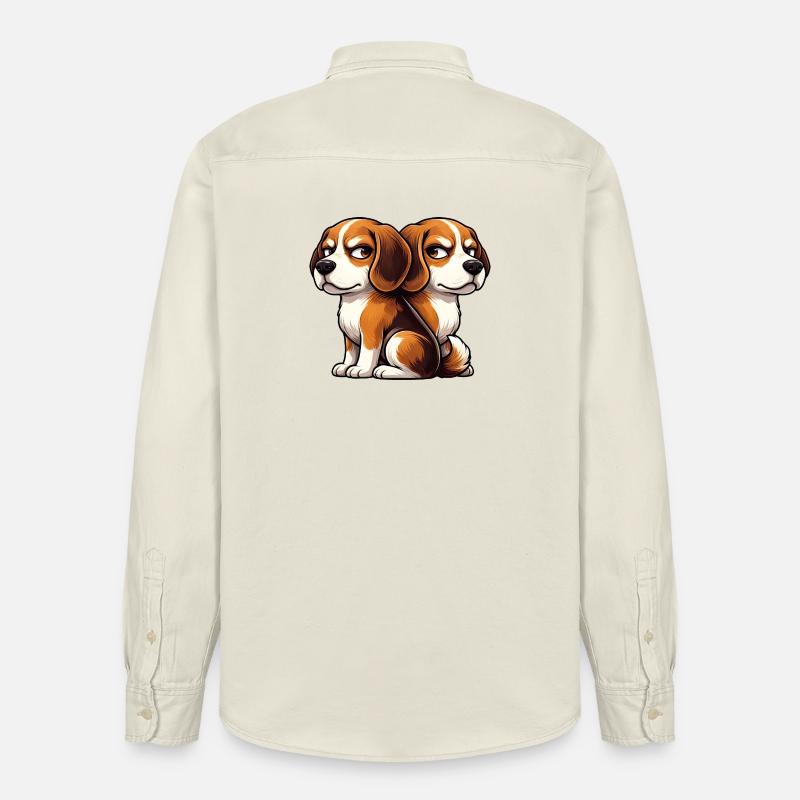 Amici Amici Gemelli Amici Cartoon Beagle Carini - Camicia unisex vestibilità rilassata bio di Stanley/Stella - ecru morbido