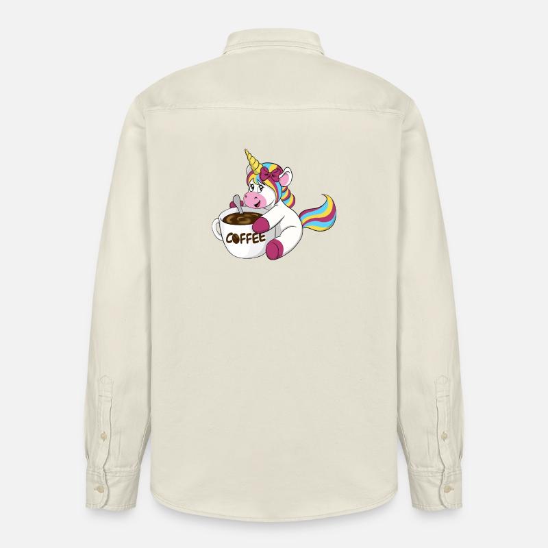 Kaffee Einhorn - Relaxed Fit Unisex Organic Hemd von Stanley/Stella - Natur