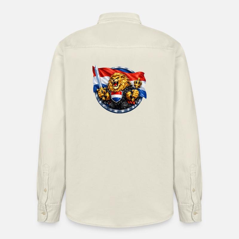 Lion hollandais avec épée et couronne - Chemise unisexe coupe décontractée bio Stanley/Stella - écru doux