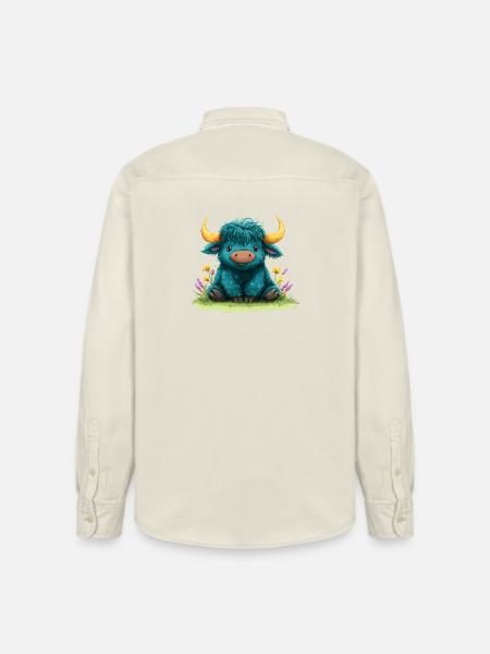Blauer Yak im Blumenmeer - Relaxed Fit Unisex Organic Hemd von Stanley/Stella - Natur