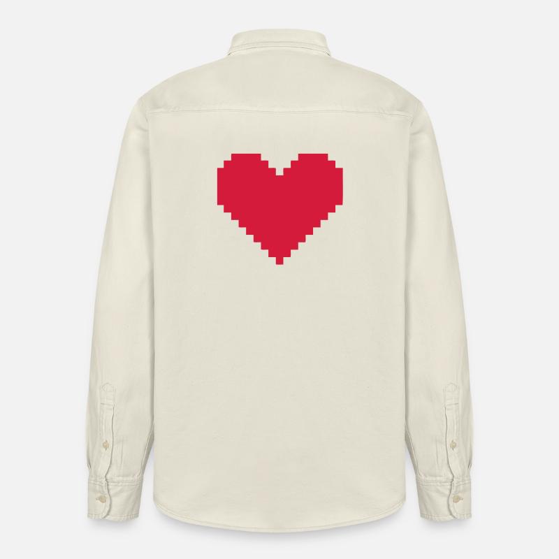 coeur pixel - Chemise unisexe coupe décontractée bio Stanley/Stella - écru doux