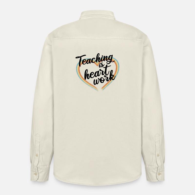 Enseigner est un travail de cœur - Chemise unisexe coupe décontractée bio Stanley/Stella - écru doux