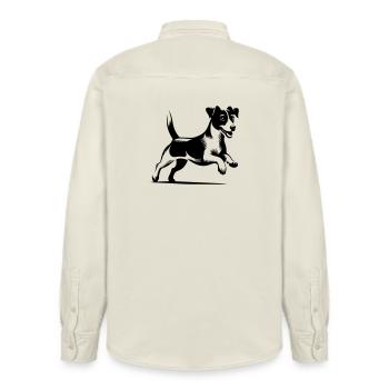 Jack Russell Terrier - Relaxed Fit Unisex Organic Hemd von Stanley/Stella - Natur - Hinten - AI Model Male 178 light (178cm)