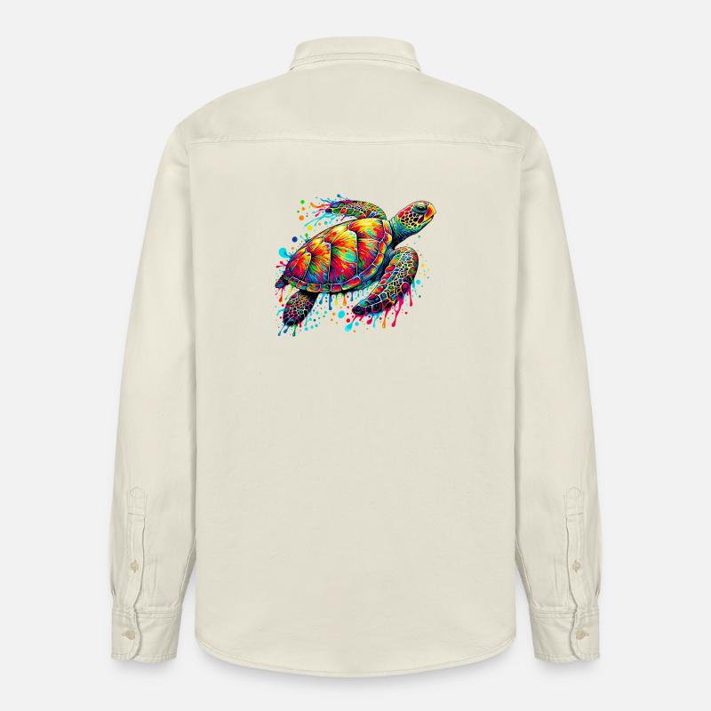 Turtle - Relaxed Fit Unisex Organic Shirt by Stanley/Stella - soft Ecru