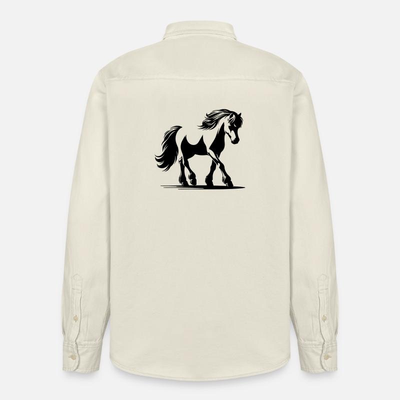 Pferd Deutsches Reitpony - Relaxed Fit Unisex Organic Hemd von Stanley/Stella - Natur