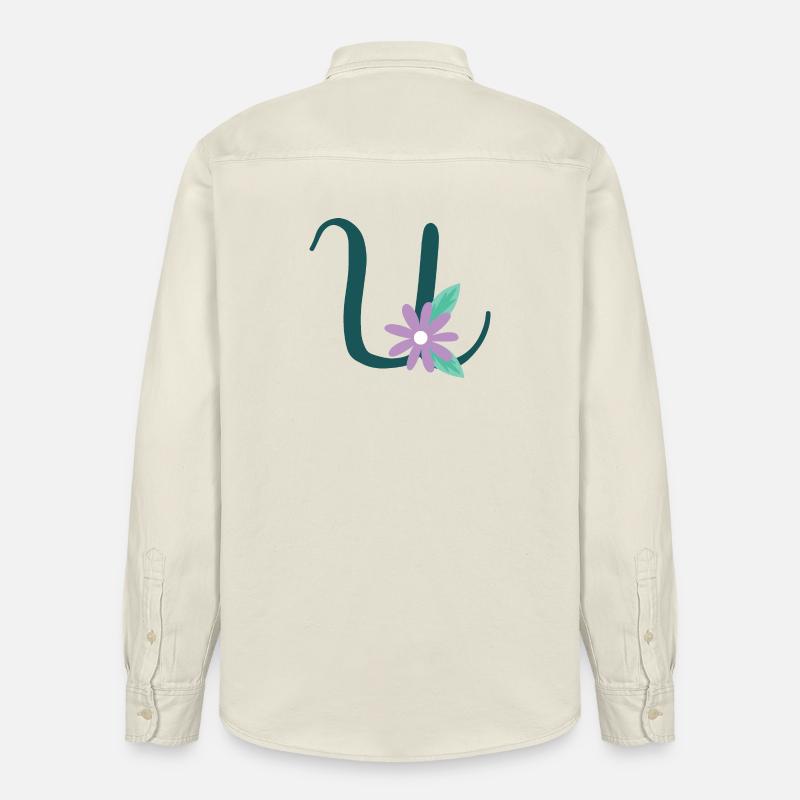 Eleganter Buchstabe 'U' mit Blumen - Relaxed Fit Unisex Organic Hemd von Stanley/Stella - Natur