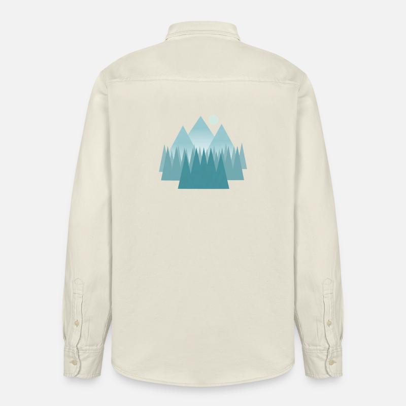 Astralgebirgslandschaft in Blautönen - Relaxed Fit Unisex Organic Hemd von Stanley/Stella - Natur