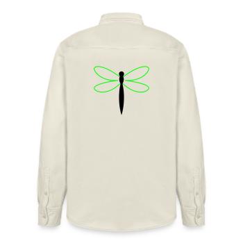 Libelle Silhouette - Relaxed Fit Unisex Organic Hemd von Stanley/Stella - Natur - Hinten - AI Model Male 178 light (178cm)